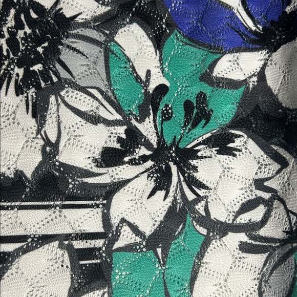 ALFRED DUNNER Tropical Cruise Vacation Spring Summer Cool Oversized Floral Top - Picture 8 of 14